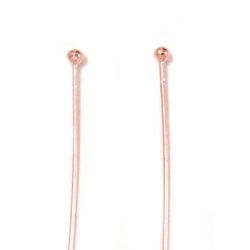 Nietstifte mit 1,5 mm Kugel, rotvergoldetes Silber, 45x0,5 mm, 10 Stk.