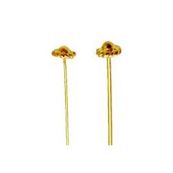 Headpin with flower head, gold-plated silver, 45x0,5mm, 4pcs.