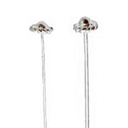 Nietstifte mit Kranz, Sterlingsilber, 45x0,5 mm, 6 Stk.