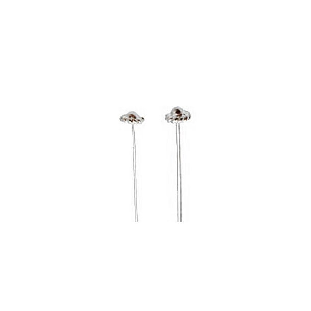 Headpin with wreath, sterling silver, 45x0,5mm, 6pcs.