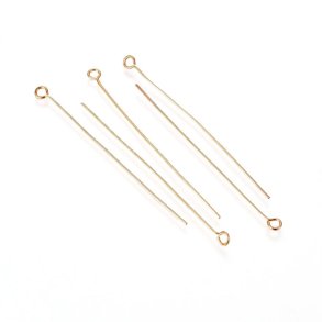 50pcs/100pcs Stainless Steel Ball Head Pins Gold Plated Eye Pins
