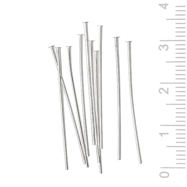 Short Headpin with 1.5mm plate, bulk purchase, silver, 30x0,5mm, 100pcs.
