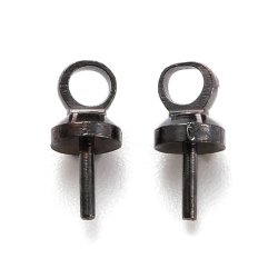 Stift&ouml;sen mit Rand, schwarzes Messing, 7x3x0,7 mm, 6 Stk.