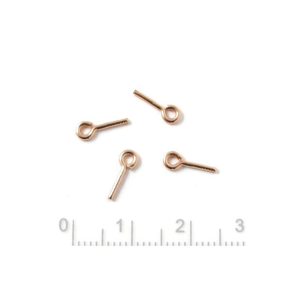 Stift&ouml;sen, rosa-vergoldetes Silber, 10x0,8 mm, 4 Stk.