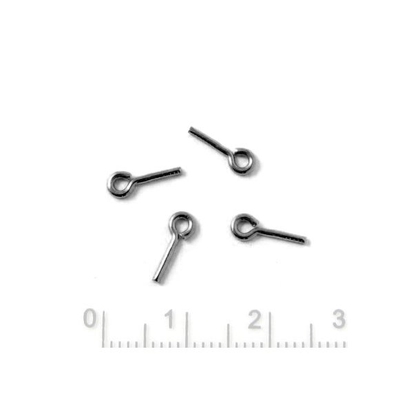 Eyepin, black sterling silver, 10x0,8mm, 4pcs.