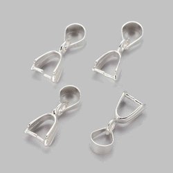 Haken/ Aufhnger fr quer gebohrte Perlen, versilbert, 15x5 mm, 4 Stk.