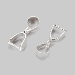 Haken/ Aufhnger fr quer gebohrte Perlen, versilbert, 15x5 mm, 4 Stk.