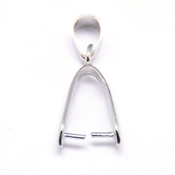 Perlenaufhnger, gro, platinfarbenes Messing, Lnge mit se 24 mm, 2 stk