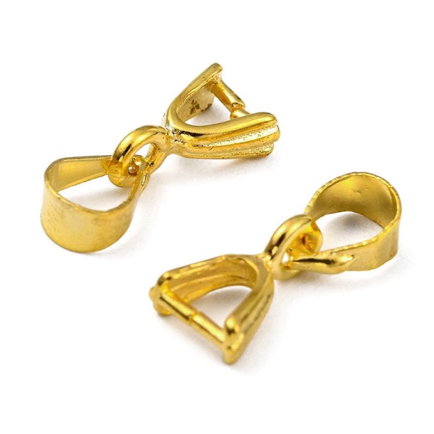 Ice-Pick Bail, golden-colored brass, length 13mm, 4pc