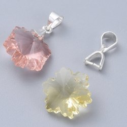 Haken/ Aufhnger fr quer gebohrte Perlen, silber-farbenes Messing, 13mm, 4 Stk