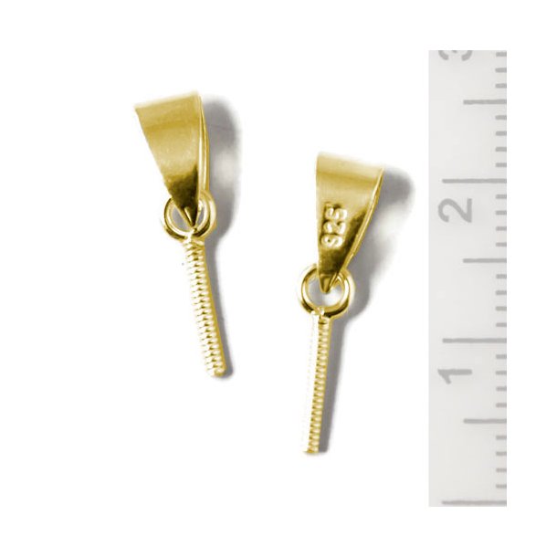 Anh&auml;nger-Haken mit schraub-Stift&ouml;sen, vergoldetes silber, 18x1,2 mm, 1 Stk.