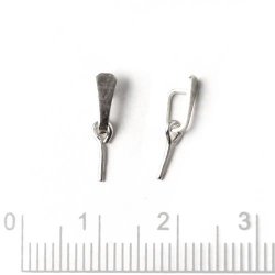 Anh&auml;nger-Haken mit Stift&ouml;sen, breiter B&uuml;gelaufsatz, Sterlingsilber, 14x0,8 mm, 1 Stk.