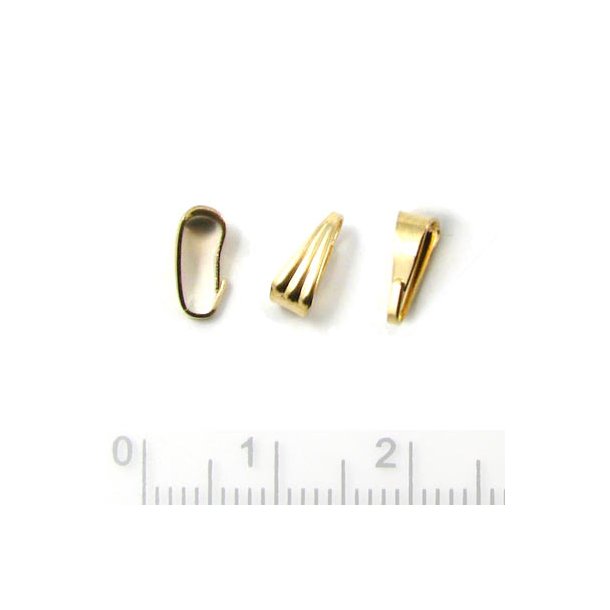 Haken zur Befestigung von Anhngern an Halsketten, vergoldetes Silber, 8x3x4 mm, 2 Stk