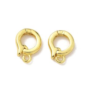 Anh�ngerschlaufe, Messing mit 18k Vergoldung, 10,5x8x2 mm, Loch 1,2 mm, 2 Stk.