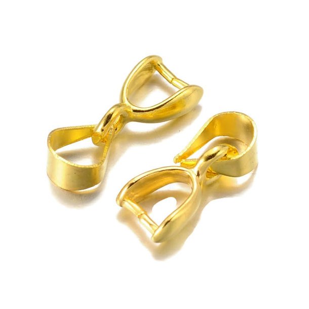 Ice-pick bail, gilded brass, small, 13,5mm, 4pcs.