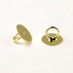 Platte mit groer se, vergoldet, 8 mm, 6 Stk.