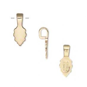 Haken zum Aufkleben von Anhängern, vergoldet, 16x6,5mm, 1 Stk.