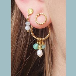 Earstuds with twisted rings, gilded silver, 8mm, 2pcs.