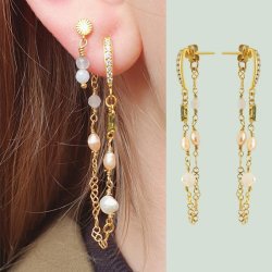 Kleine Herzkette, vergoldetes Silber, Ma&szlig;e der Kettenglieder 2,5x4x0,4mm, 50 cm