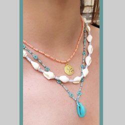 Muschelhorn, Perle, wei, durchgebohrt, Loch: 0,3 mm, ca. 10x8 mm, 20 Stk.