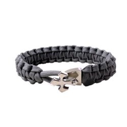 Kreuz-T-Verschluss mit Bandring, silberfarben, mit Endverschluss, 19x20 mm, 1 Set