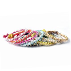 Strassband, versilbertes Messing, Regenbogen Kristalle, Breite 2x2 mm, 50 cm.