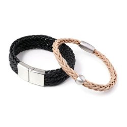 Lederschnur, doppelt geflochten, 8 Schn&uuml;re, dunkel antikbraun, 7,5 mm, 5 m