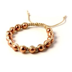 Ros&eacute;vergoldete Kugeln, massiver Edelstahl, durchbohrt, 10 mm, 2 Stk.