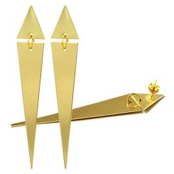 Langes Dreieck mit Loch, vergoldetes Messing, glnzend, 60x13mm, 2 Stk.