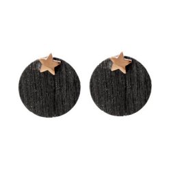 Silver coin, black oxidised, with hole at the edge, brushed, 12mm, 2pcs.