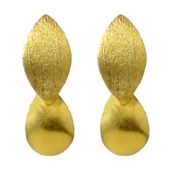 Gebogene Tropfen, gl&auml;nzend, Sterlingsilber, 11x7 mm, 2 Stk.