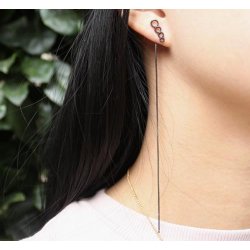 Ohrhaken-Kette, schwarzes Silber, mit Stift und &Ouml;se, 10 cm, 2 Stk