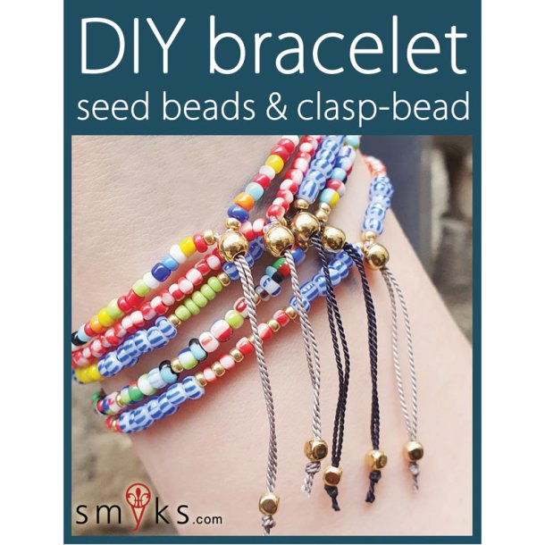 DIY Schmuck Set, bunte Armbnder mit Rocailles und verstellbarer Verschlussperle.