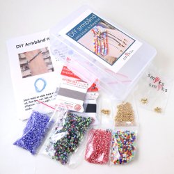 DIY Schmuck Set, bunte Armbnder mit Rocailles und verstellbarer Verschlussperle.