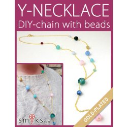 DIY-Schmuckset, Y-Halsketten mit Perlen, Draht und Verschlssen, vergoldet, 1 Set