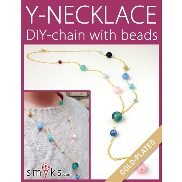 DIY-Schmuckset, Y-Halsketten mit Perlen, Draht und Verschlssen, vergoldet, 1 Set