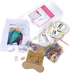 DIY-Schmuckset, Y-Halsketten mit Perlen, Draht und Verschlssen, vergoldet, 1 Set