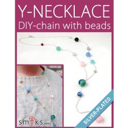 DIY-Schmuckset, Y-Halsketten mit Perlen, Draht und Verschlssen, versilbert, 1 Set