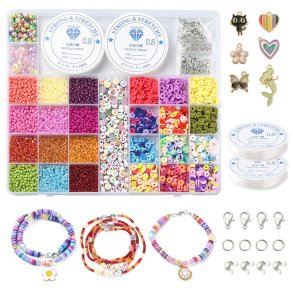 Bead Bracelet Making Kit Jewelry - Seed Beads Set Assortments Beading  Supplies for Kids Ages 8-12, 4mm Necklace Alphabet Accessories Maker Letter