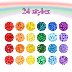 Perlenset mit verschiedenen Seed beads, Acrylperlen, Heishi Fimo-Perlen Schachtel: 19x13x2 cm