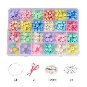 Numb 520pcs Diy Bead Set Craft Diy Necklace Bracelets For Kids Jewelry  Making Kits Colorful Acrylic Crafting Beads Kit Box With Accessories