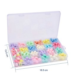 DIY Jewelry kit for children, elastic cord and acrylic beads etc. in a box,  1pc
