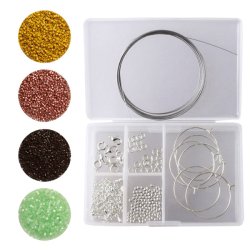 Schmuck-Set, Delica 4-Farben-Kombi mit Materialien fr Ohrringe und Armbnder.