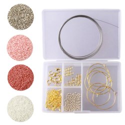 Schmuck-Set, Delica 4-Farben-Kombi mit Materialien fr Ohrringe und Armbnder.