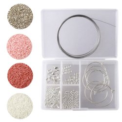 Schmuck-Set, Delica 4-Farben-Kombi mit Materialien fr Ohrringe und Armbnder.