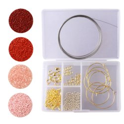 Schmuck-Set, Delica 4-Farben-Kombi mit Materialien fr Ohrringe und Armbnder.