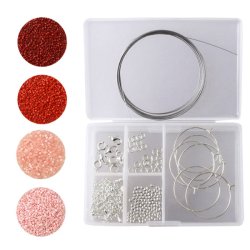 Schmuck-Set, Delica 4-Farben-Kombi mit Materialien fr Ohrringe und Armbnder.