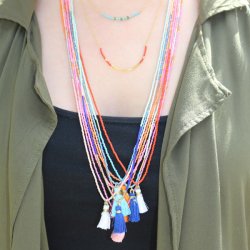 Schmuck-Set, Delica 4-Farben-Kombi mit Materialien fr Ohrringe und Armbnder.