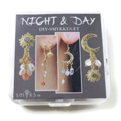 Night &amp; Day, vergoldetes 925er Silber, 5 Paar, DIY-Ohrringe mit Sonne und Mond.