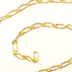 Figaro cable chain, large-small link, gilded silver, 0.6mm, 50cm. Delivered uncut when buying more units